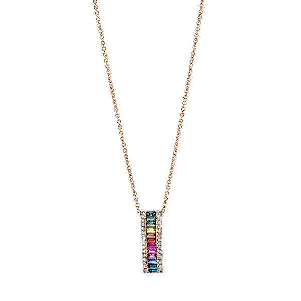 Brogle Classic necklace with sapphire pendant Rainbow Brogle Classic necklace with sapphire pendant Rainbow