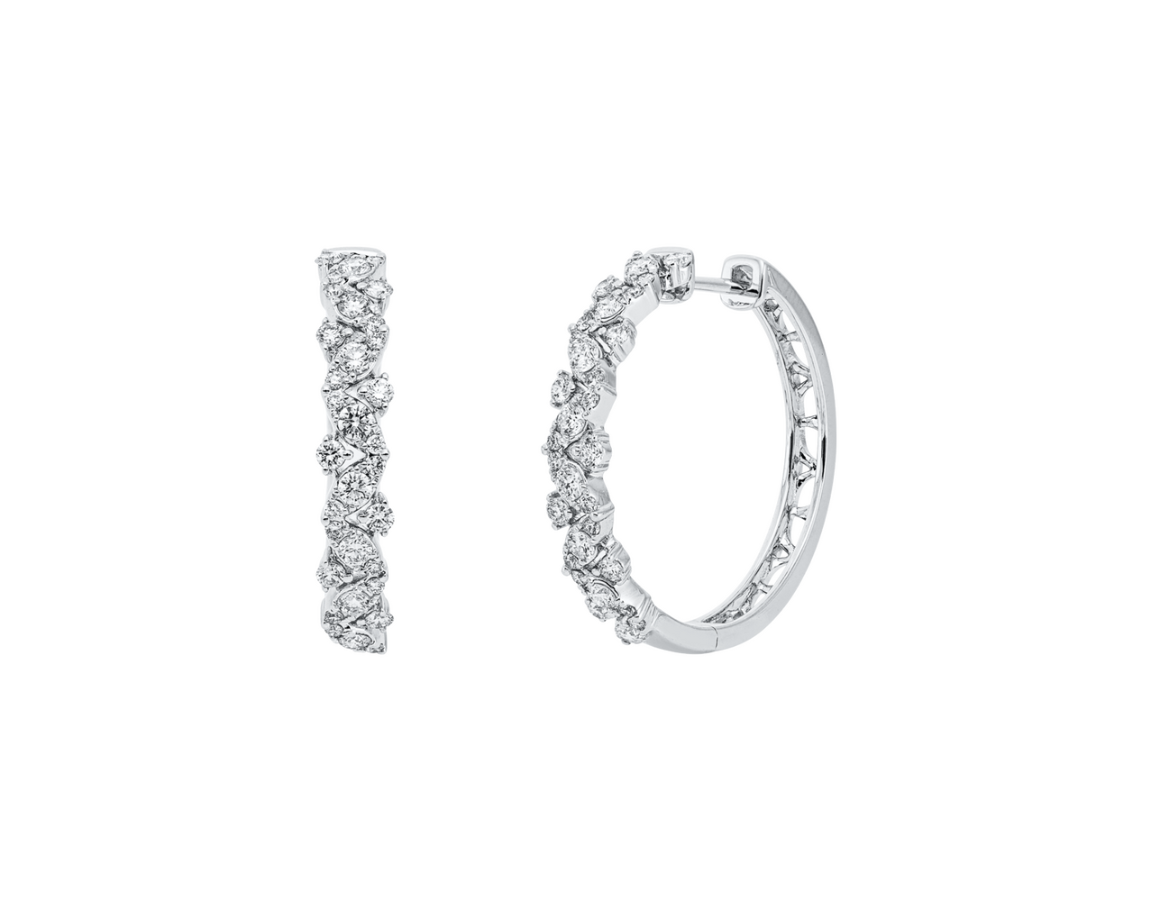 Brogle Classic diamond hoop earrings