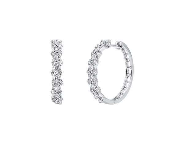 Brogle Classic diamond hoop earrings