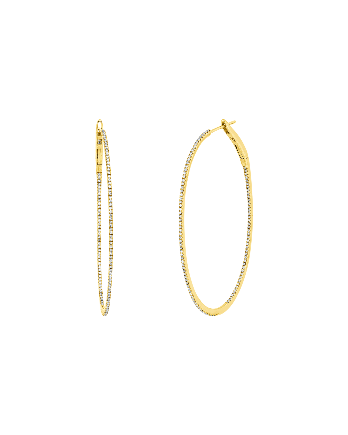 Brogle Classic diamond hoop earrings