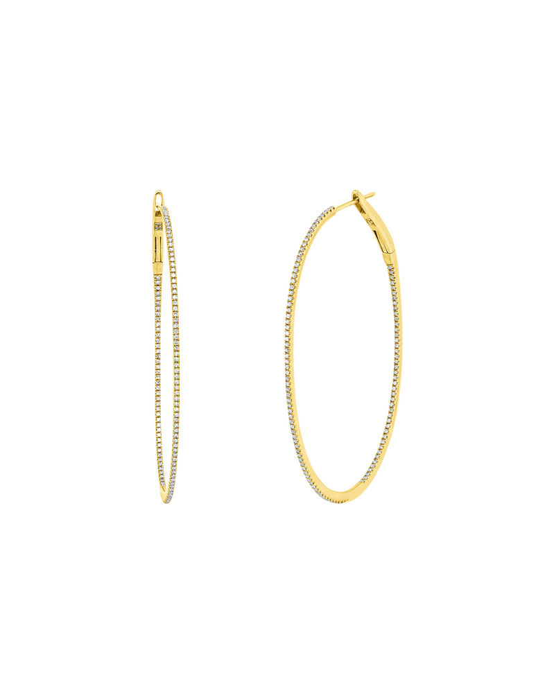 Brogle Classic diamond hoop earrings