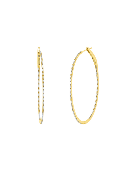 Brogle Classic diamond hoop earrings