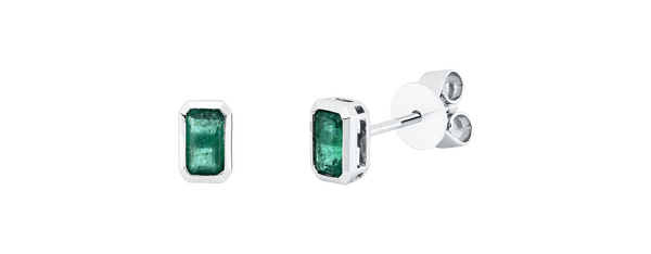 Brogle Classic emerald stud earrings