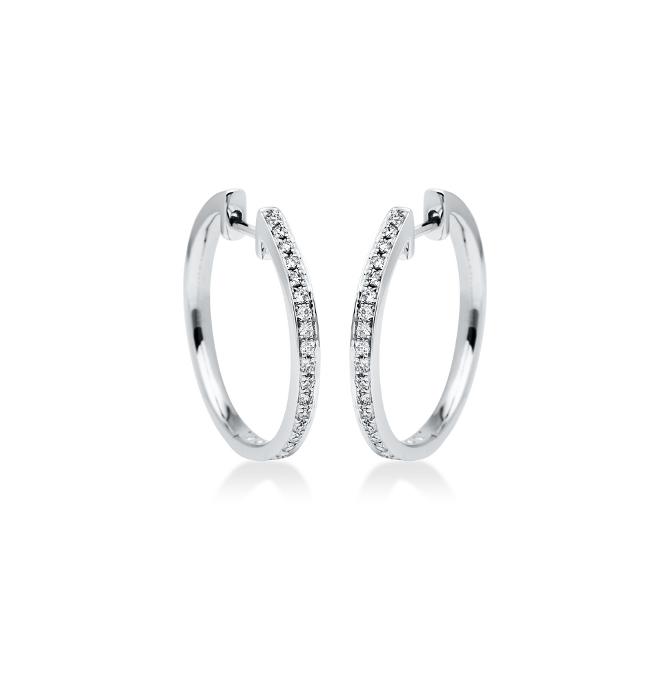 Brogle Classic diamond hoop earrings Brogle Classic diamond hoop earrings