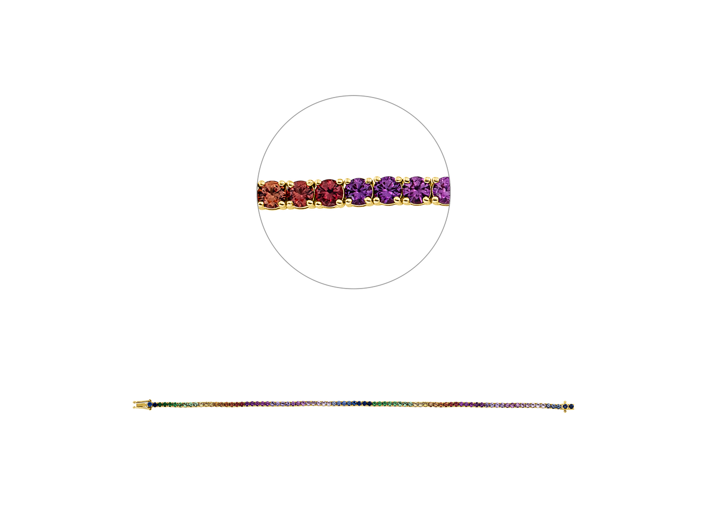 Brogle Classic sapphire bracelet Rainbow
