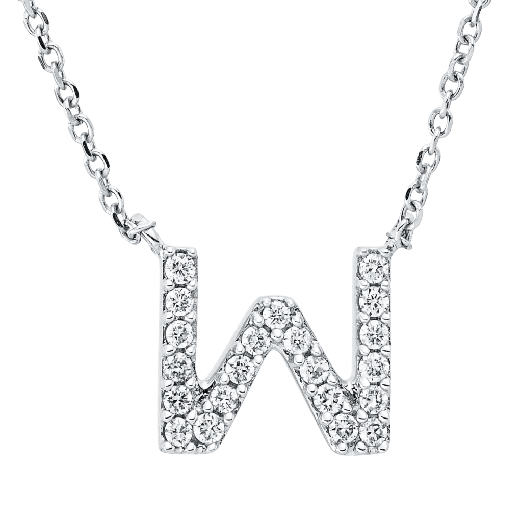 Brogle Classic Kette mit Diamantbuchstaben W Brogle Classic Kette mit Diamantbuchstaben W
