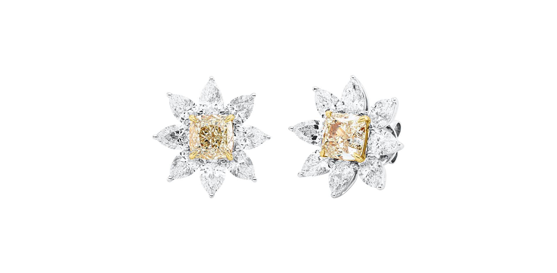 Brogle Selection bicolour diamond stud earrings Brogle Selection bicolour diamond stud earrings