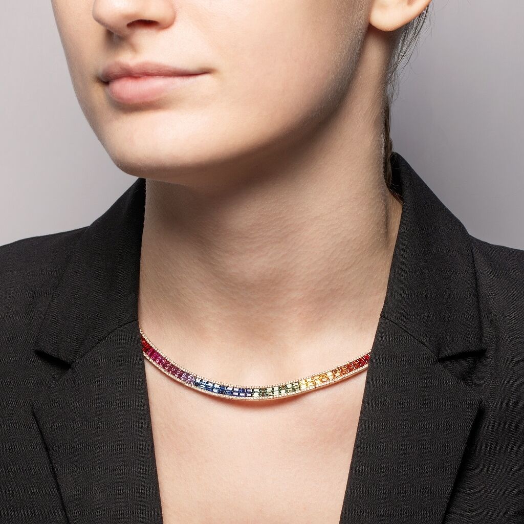 Brogle Selection Bicolor Sapphire Necklace Rainbow Brogle Selection Bicolor Sapphire Necklace Rainbow