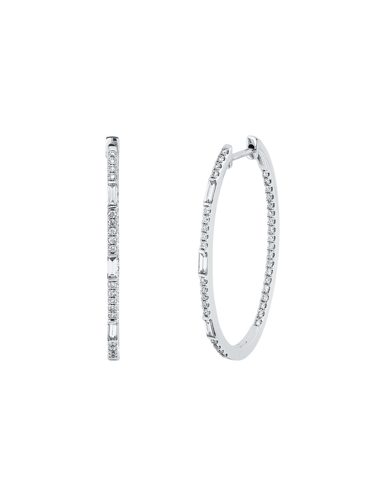 Brogle Classic diamond hoop earrings