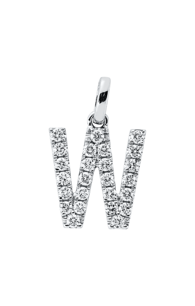 Brogle Classic letter pendant W with diamonds