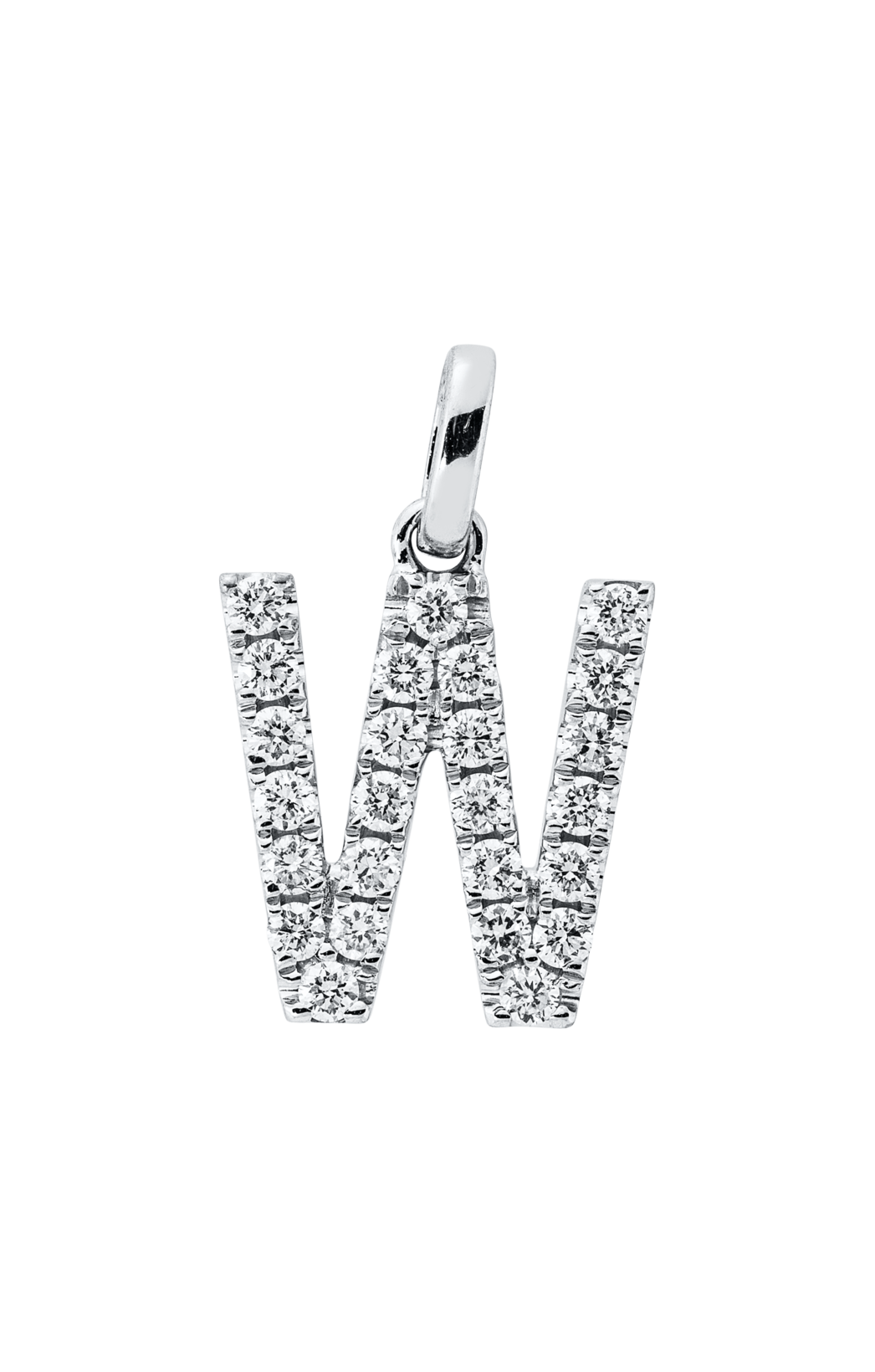 Brogle Classic letter pendant W with diamonds Brogle Classic letter pendant W with diamonds