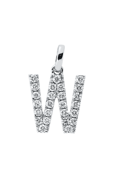 Brogle Classic letter pendant W with diamonds Brogle Classic letter pendant W with diamonds
