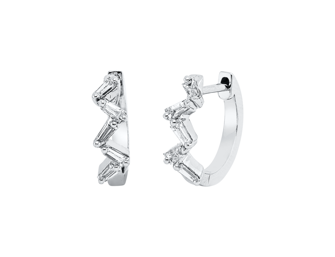 Brogle Classic diamond hoop earrings