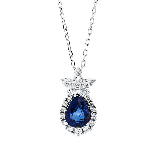 Brogle Selection gold chain with sapphire pendant