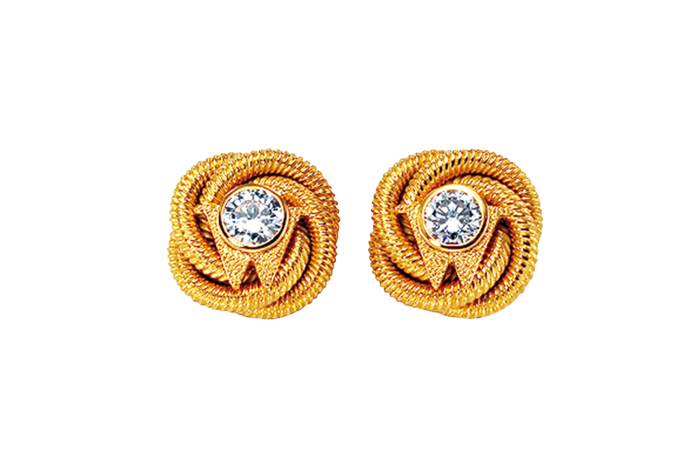 Wellendorff diamond knot stud earrings