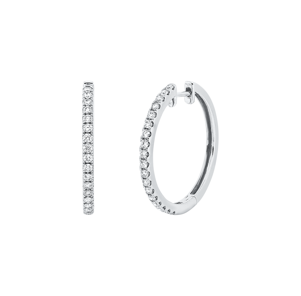 Brogle Classic diamond hoop earrings