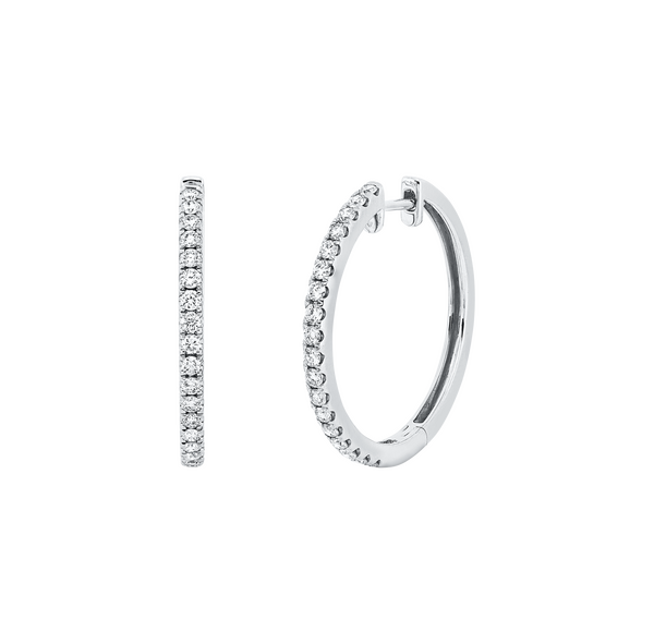 Brogle Classic diamond hoop earrings