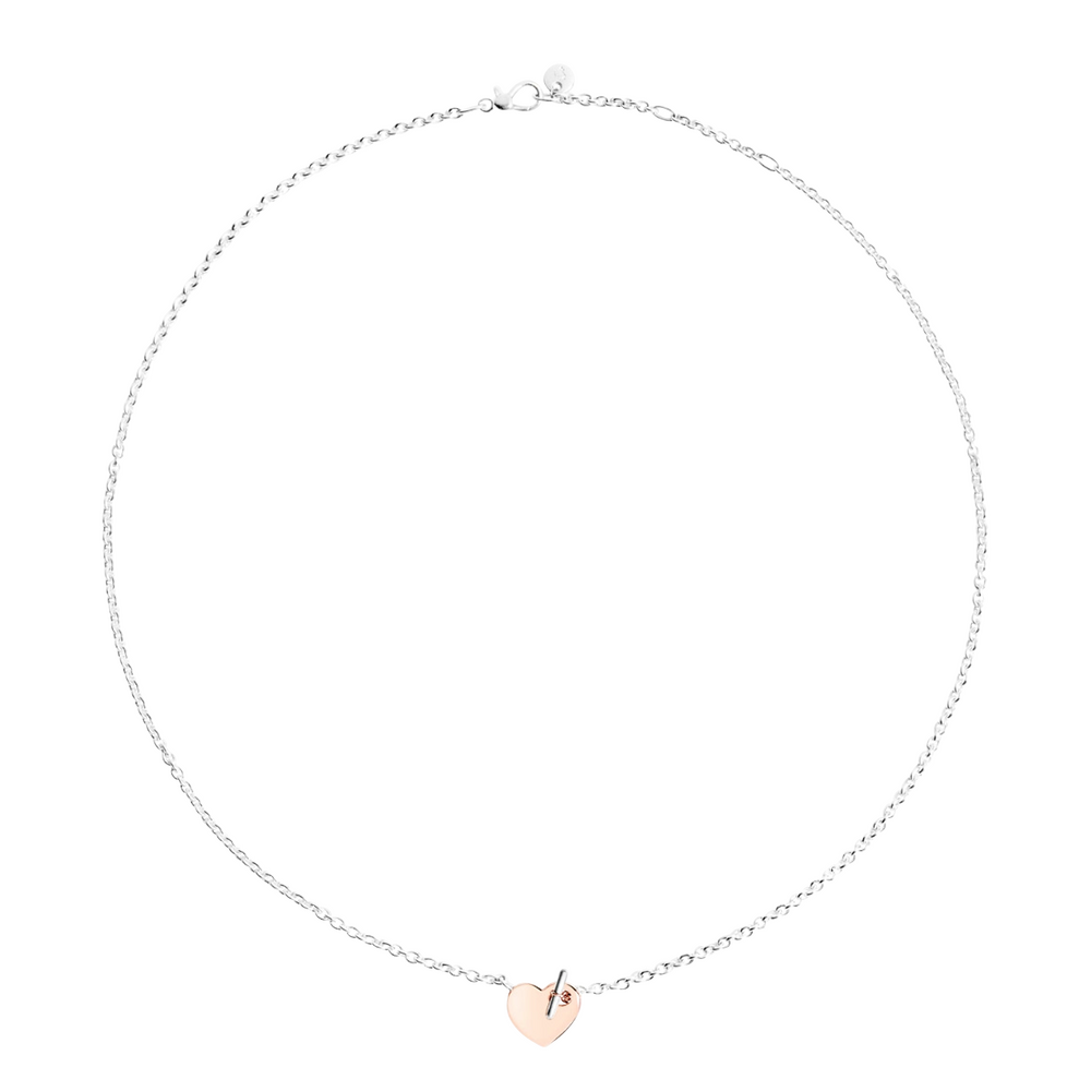 Dodo heart T-bar necklace with pendant