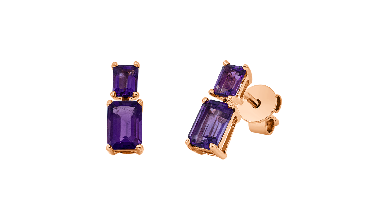 Brogle Classic amethyst stud earrings