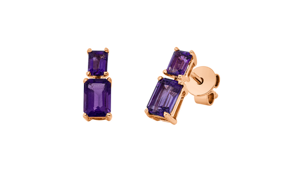 Brogle Classic amethyst stud earrings