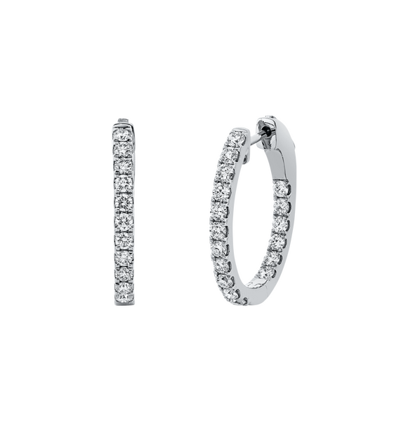 Brogle Classic diamond hoop earrings