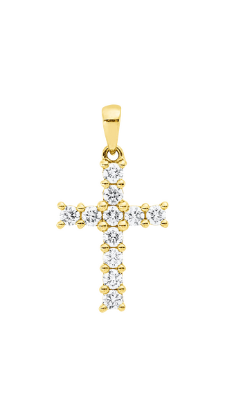 Brogle Classic cross pendant with diamonds