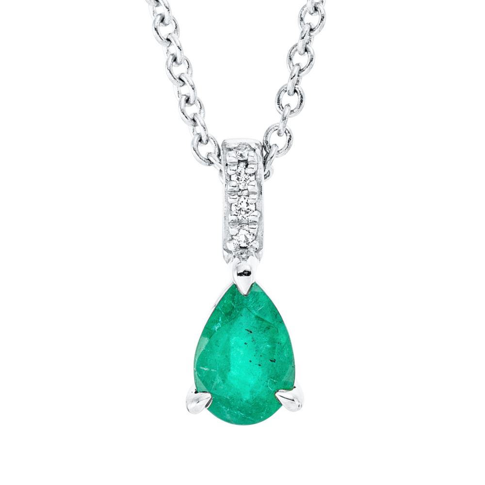 Brogle Classic gold chain with emerald pendant