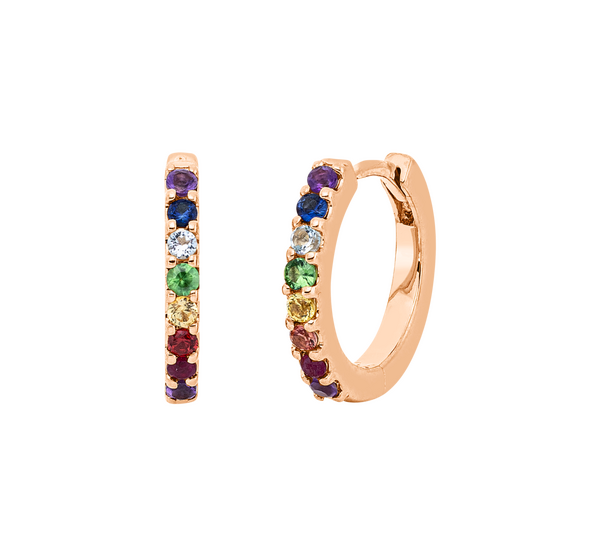 Brogle Classic sapphire hoop earrings Rainbow Brogle Classic sapphire hoop earrings Rainbow