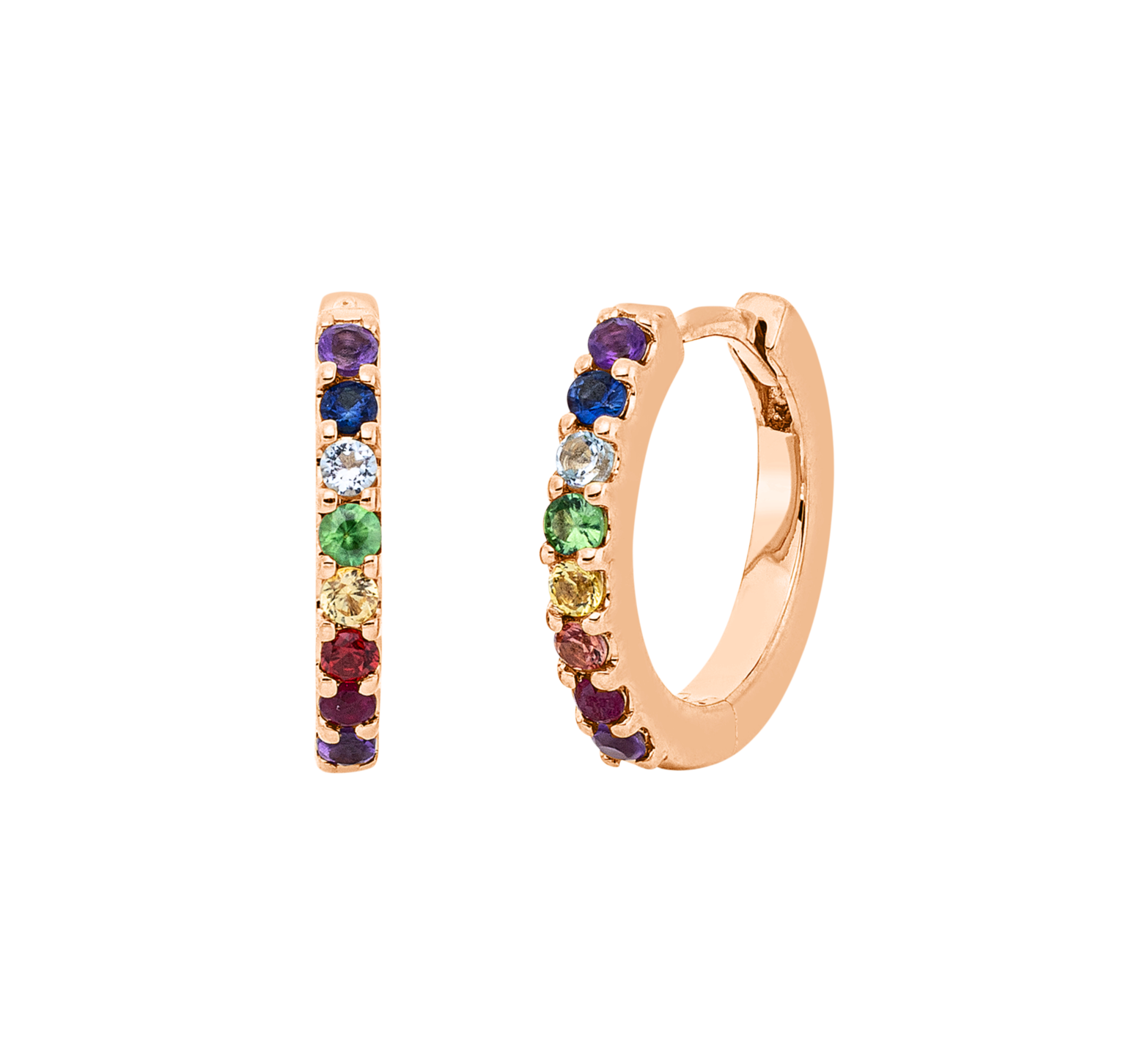 Brogle Classic sapphire hoop earrings Rainbow Brogle Classic sapphire hoop earrings Rainbow