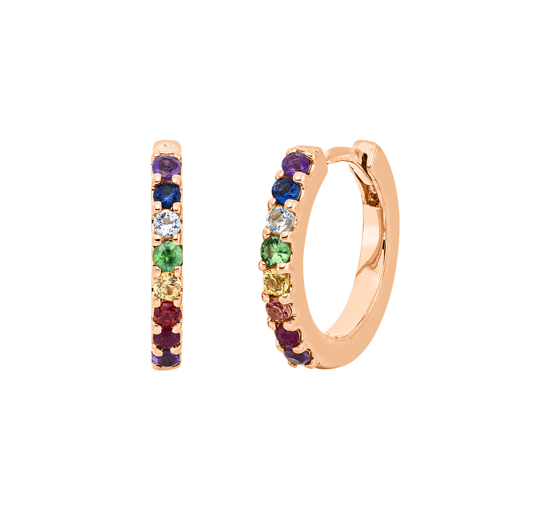 Brogle Classic sapphire hoop earrings Rainbow Brogle Classic sapphire hoop earrings Rainbow