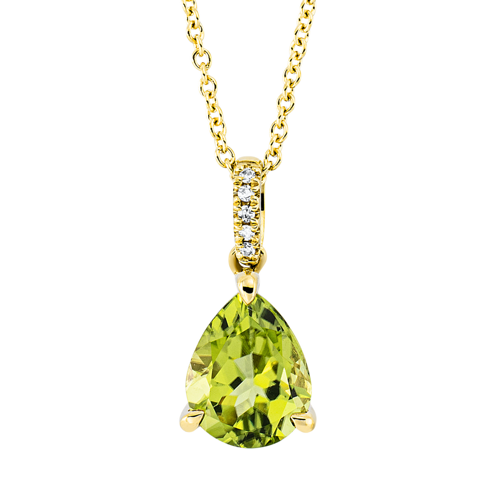 Brogle Classic gold chain with peridot pendant