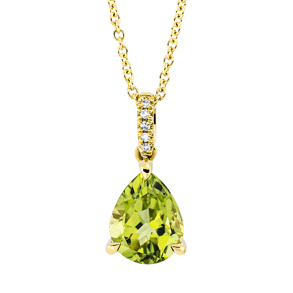 Brogle Classic gold chain with peridot pendant