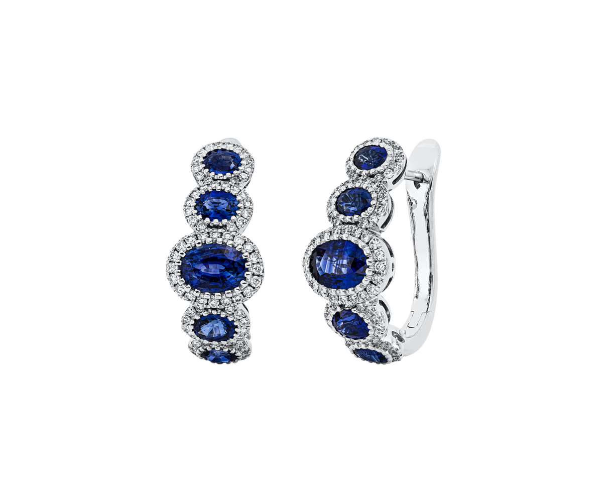 Brogle Selection sapphire hoop earrings