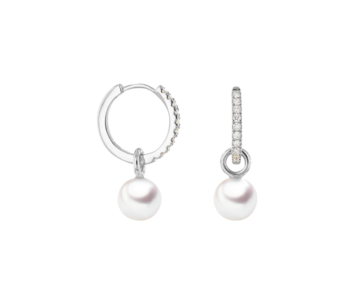 Brogle Classic Akoya pearl hoop earrings