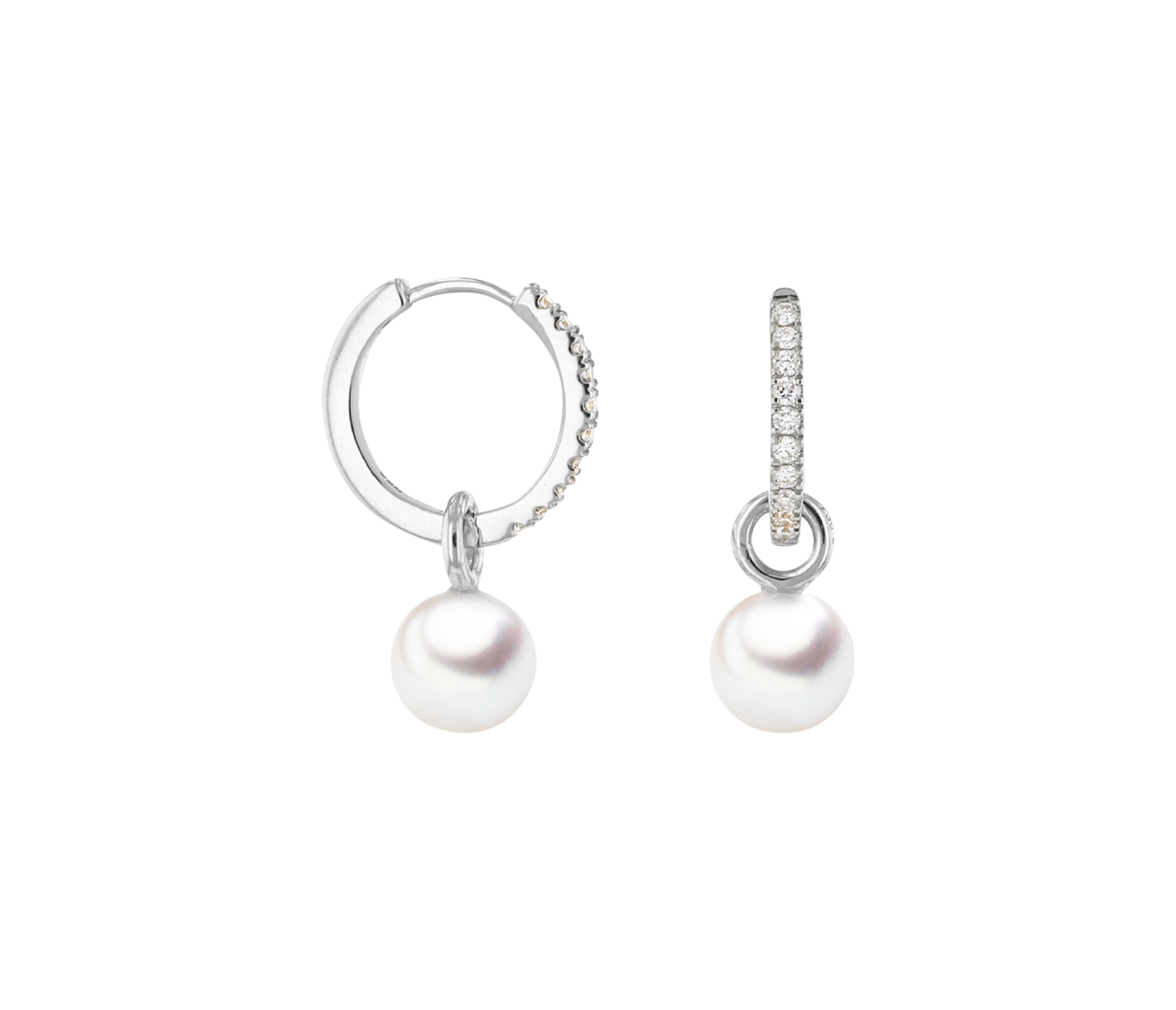 Brogle Classic Akoya pearl hoop earrings Brogle Classic Akoya pearl hoop earrings