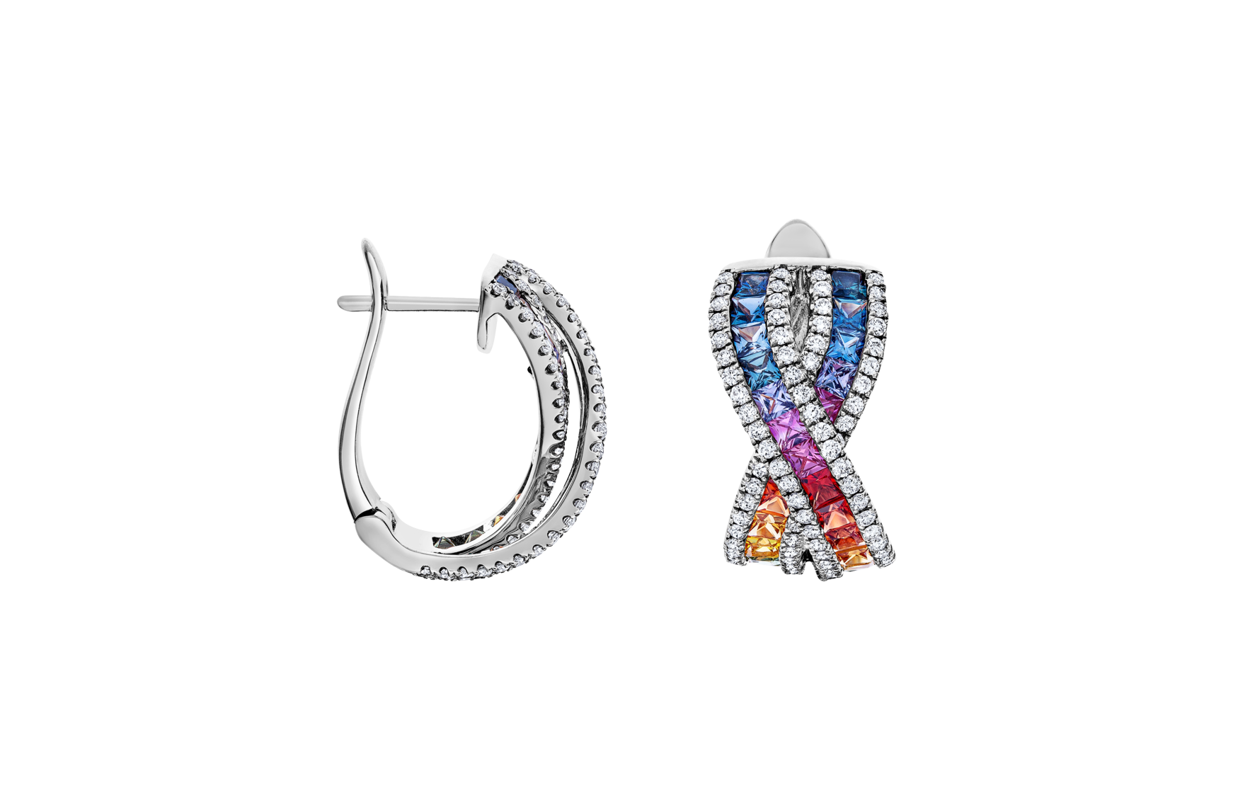 Brogle Selection sapphire hoop earrings Rainbow Brogle Selection sapphire hoop earrings Rainbow
