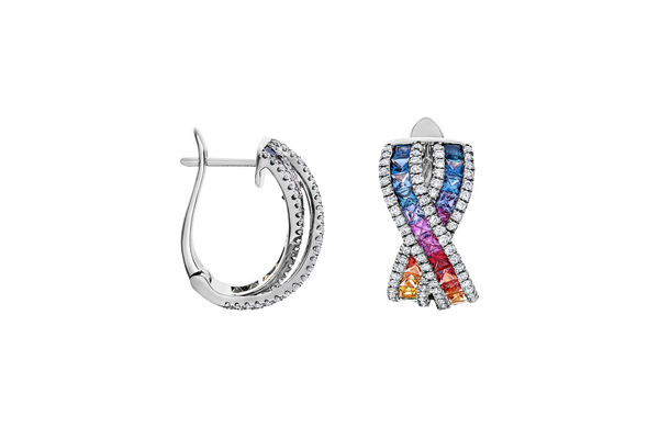 Brogle Selection sapphire hoop earrings Rainbow Brogle Selection sapphire hoop earrings Rainbow