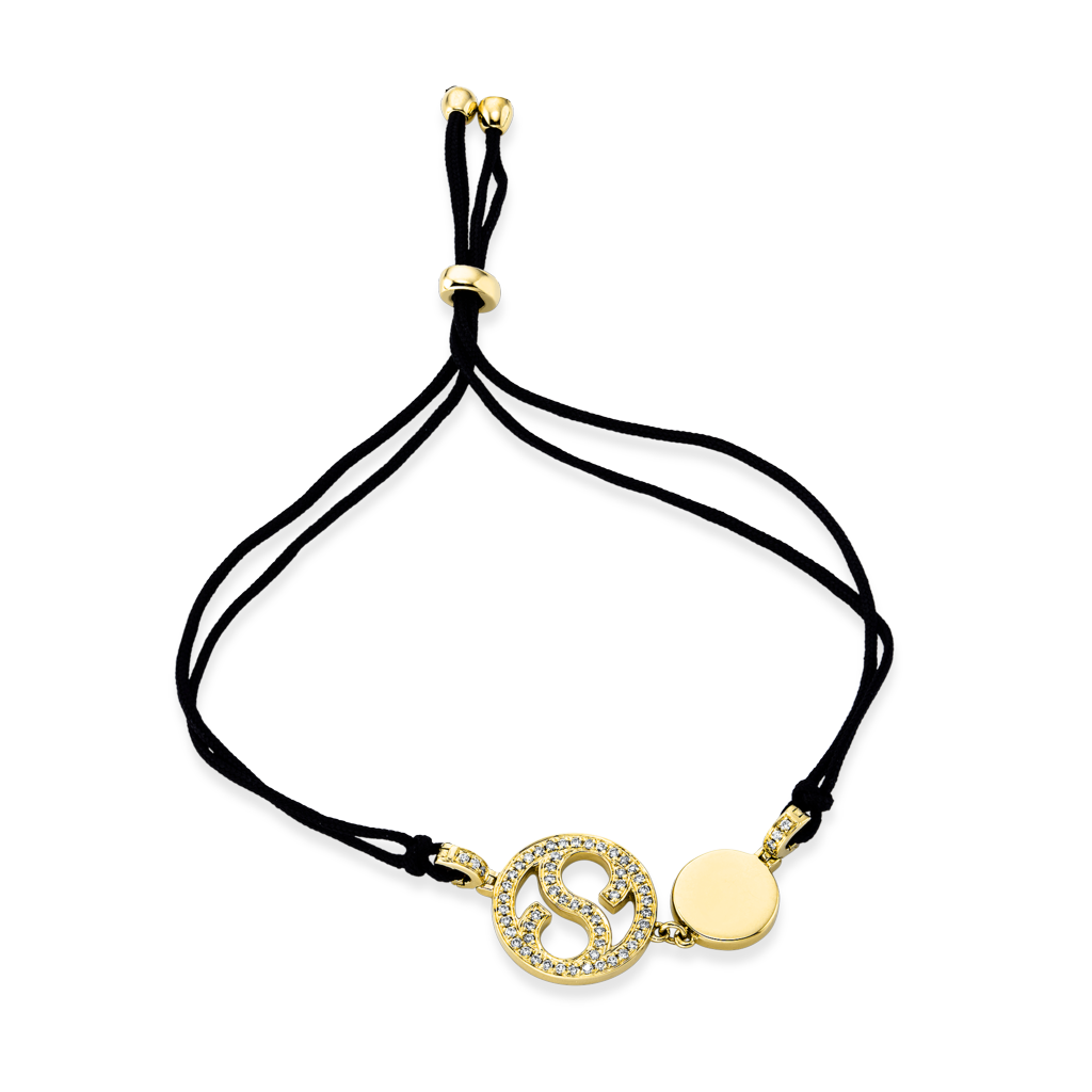 Brogle Selection Icons textile bracelet with diamond pendant Brogle Selection Icons textile bracelet with diamond pendant