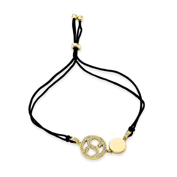 Brogle Selection Icons textile bracelet with diamond pendant Brogle Selection Icons textile bracelet with diamond pendant