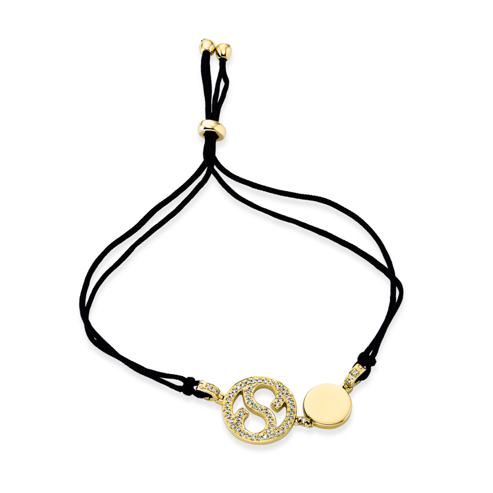 Brogle Selection Icons textile bracelet with diamond pendant Brogle Selection Icons textile bracelet with diamond pendant