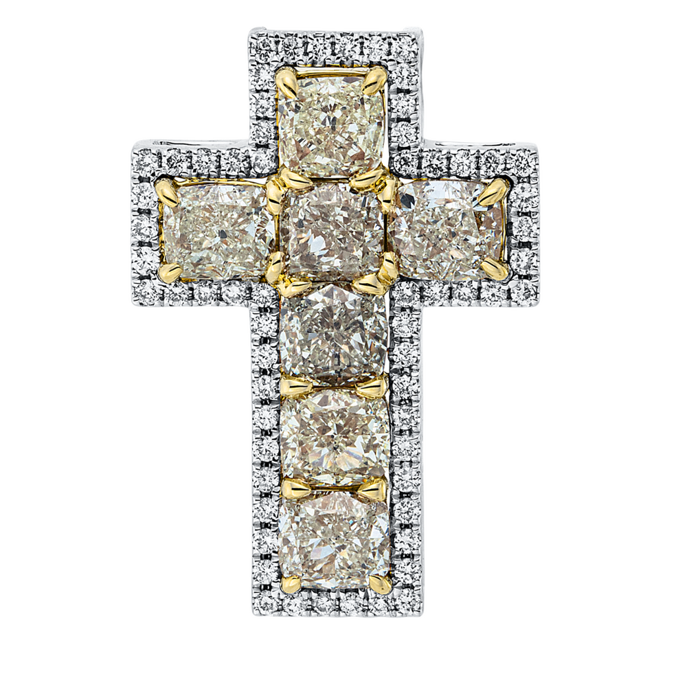 Brogle Selection bicolour cross pendant with diamonds