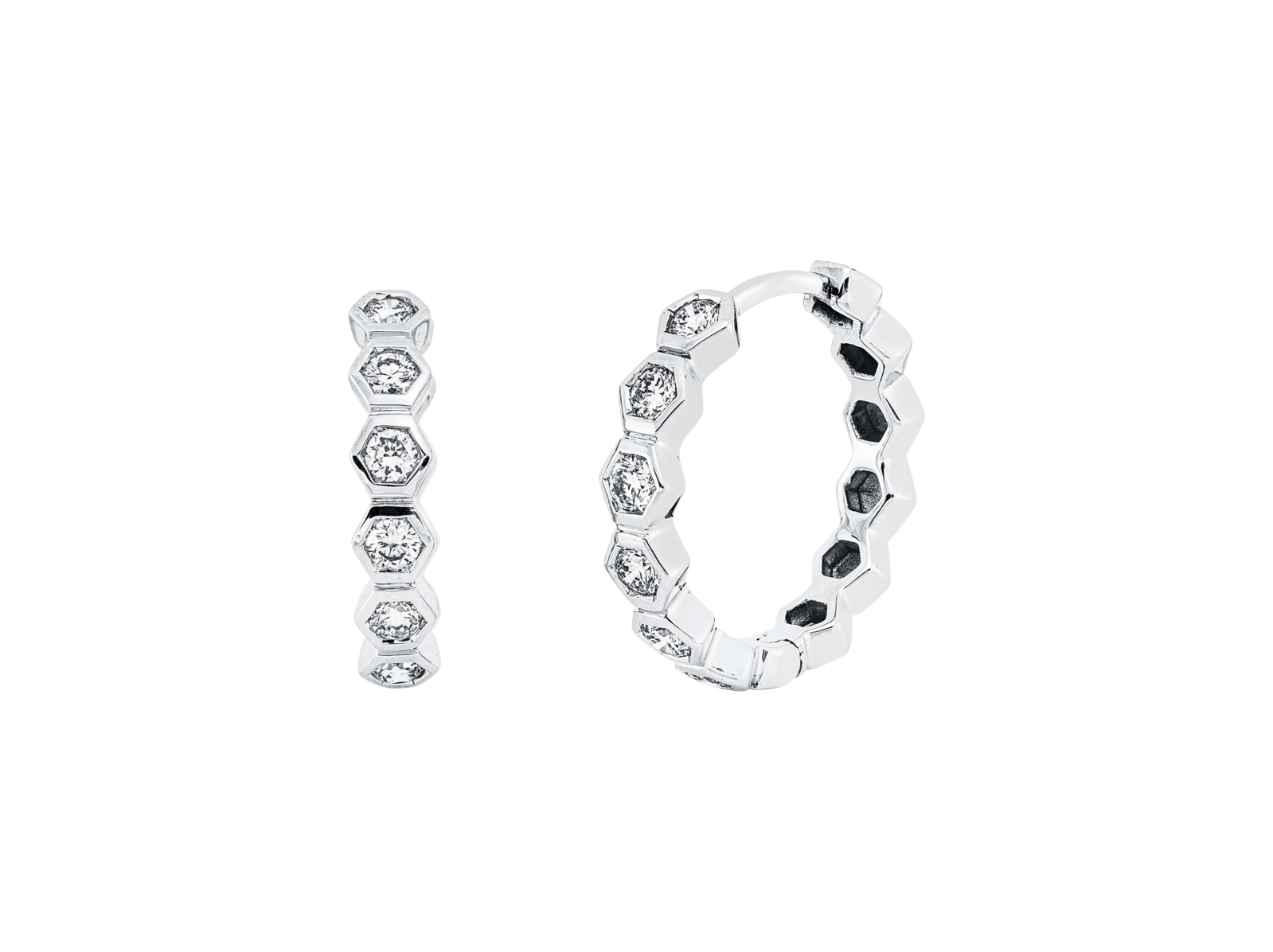 Brogle Classic diamond hoop earrings Brogle Classic diamond hoop earrings