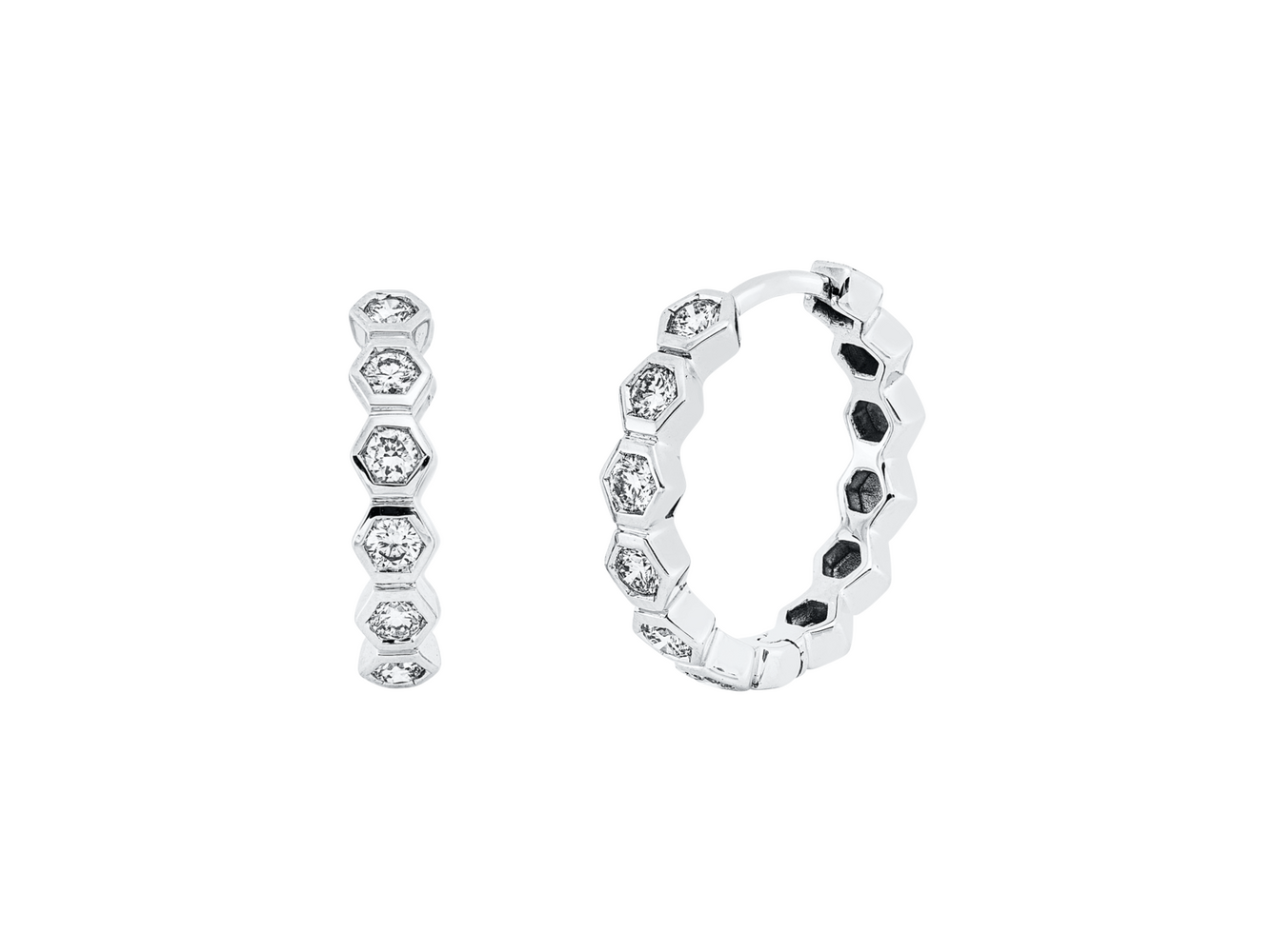 Brogle Classic diamond hoop earrings Brogle Classic diamond hoop earrings