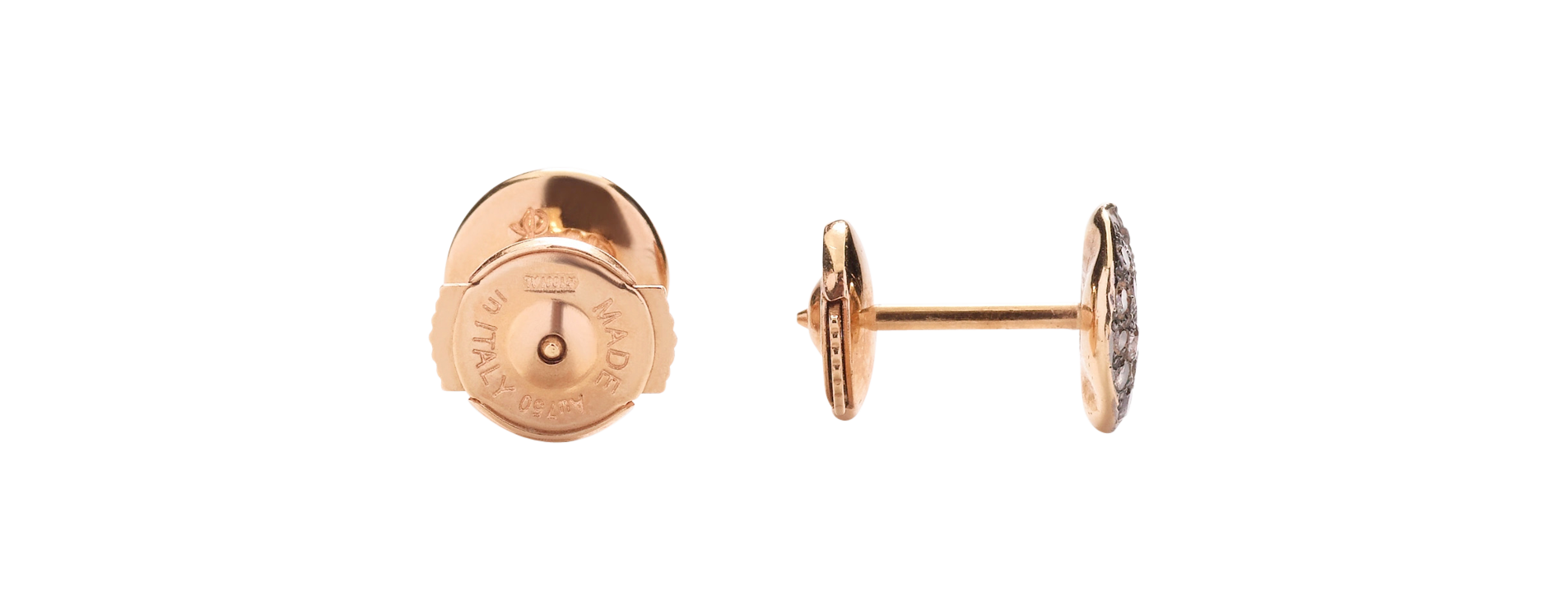 POB2042 O7000 DBR00 030 Pomellato earring sabbia studs rose gold 18kt brown diamond a3e1ef641c63a8482