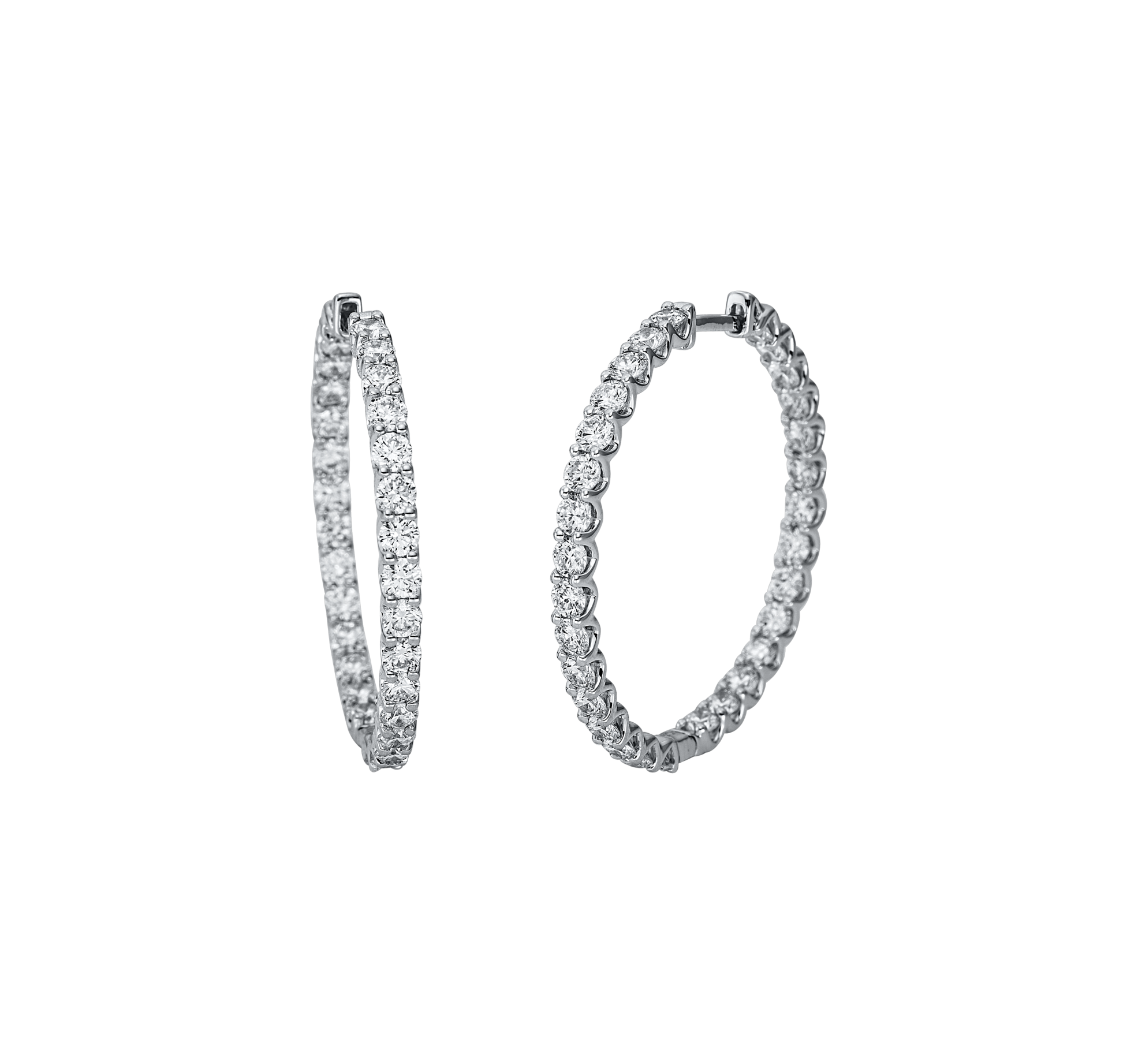 Brogle Classic diamond hoop earrings Brogle Classic diamond hoop earrings