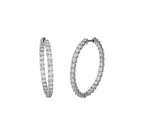 Brogle Classic diamond hoop earrings Brogle Classic diamond hoop earrings