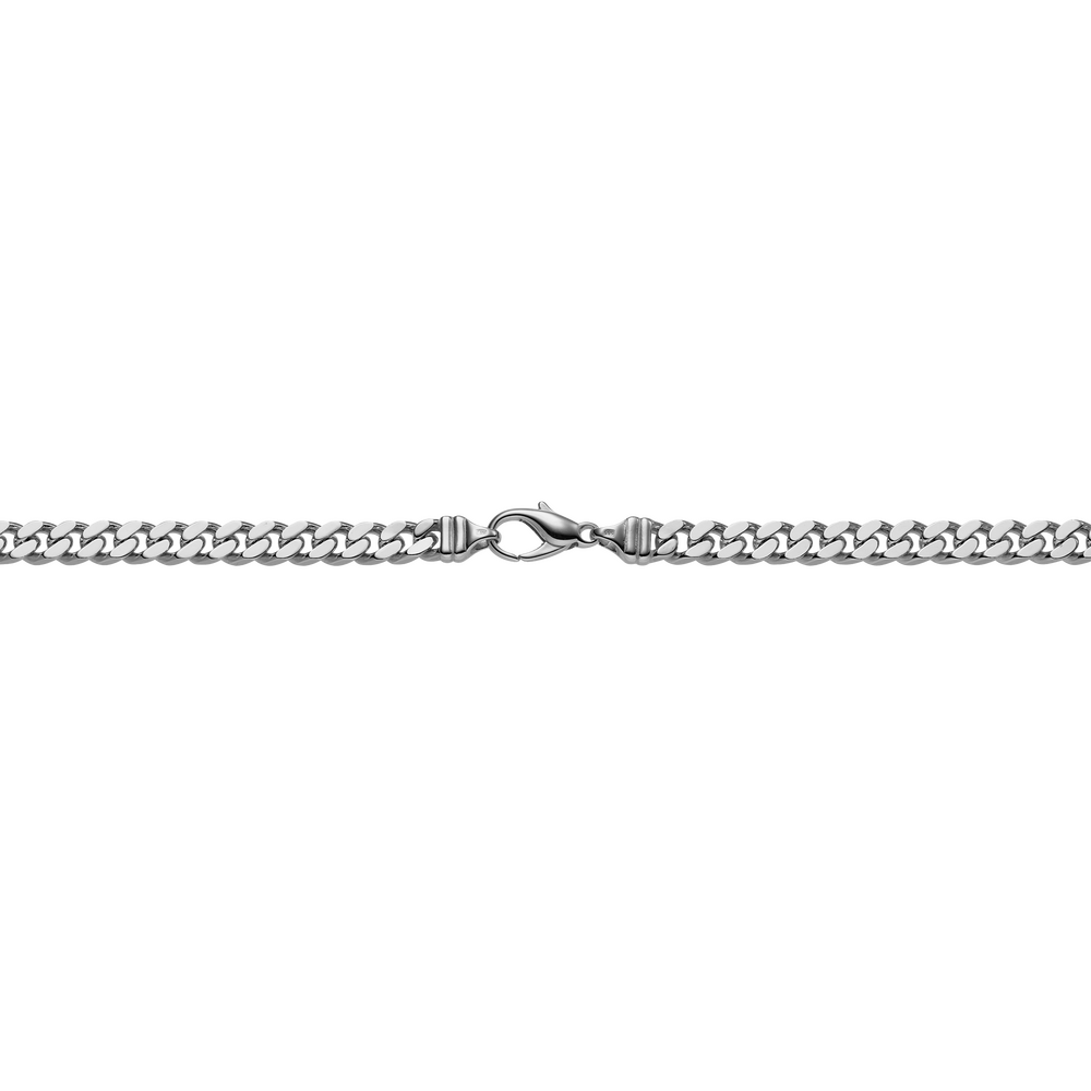 Brogle Selection Essentials curb chain bracelet 4-sided diamond-coated 6mm Brogle Selection Essentials curb chain bracelet 4-sided diamond-coated 6mm