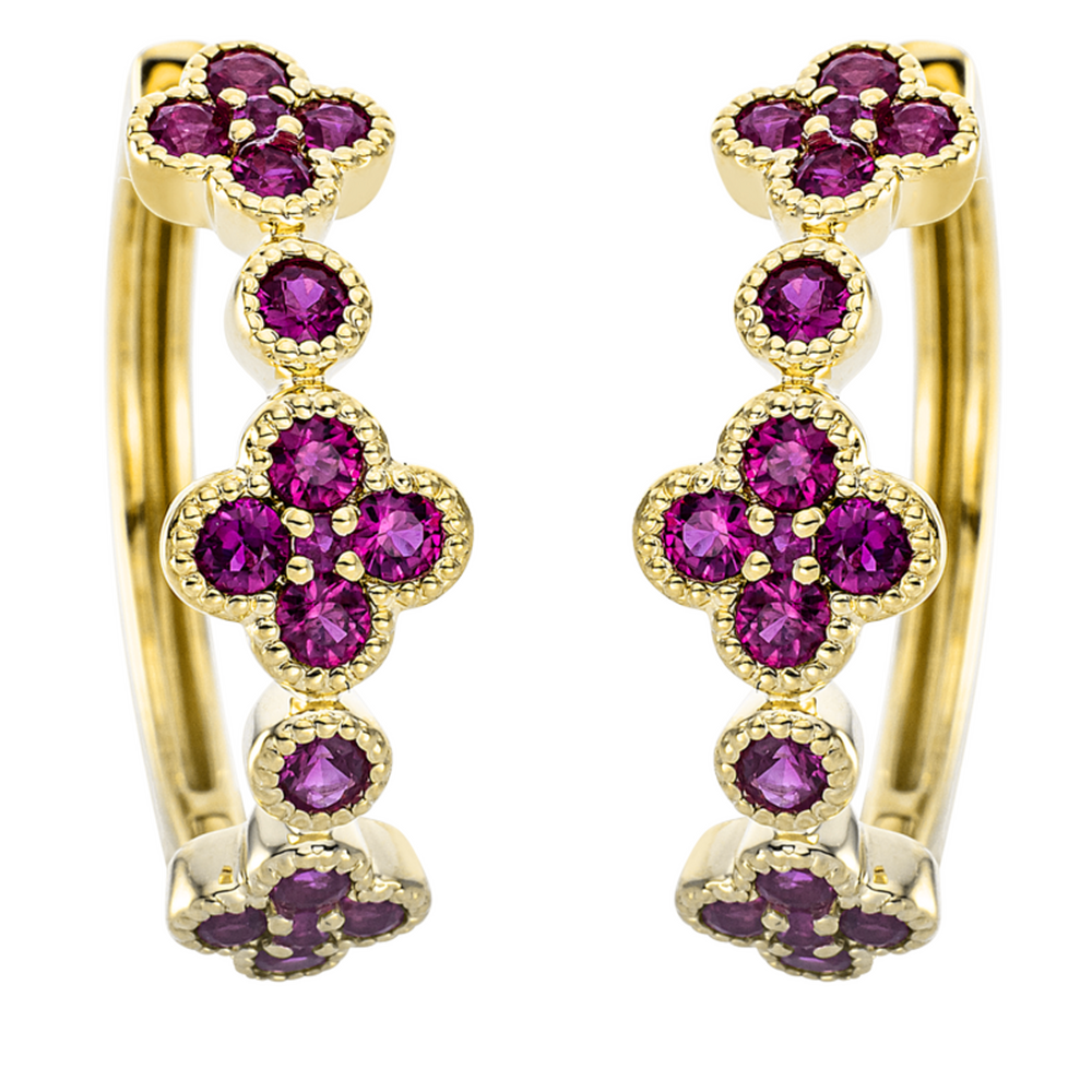 Brogle Selection Royal hoop earrings with rubies