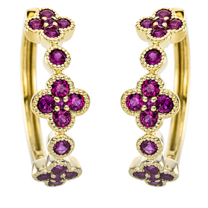 Brogle Selection Royal hoop earrings with rubies