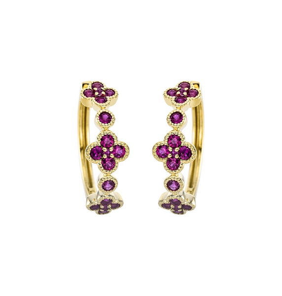 Brogle Classic ruby hoop earrings Brogle Classic ruby hoop earrings